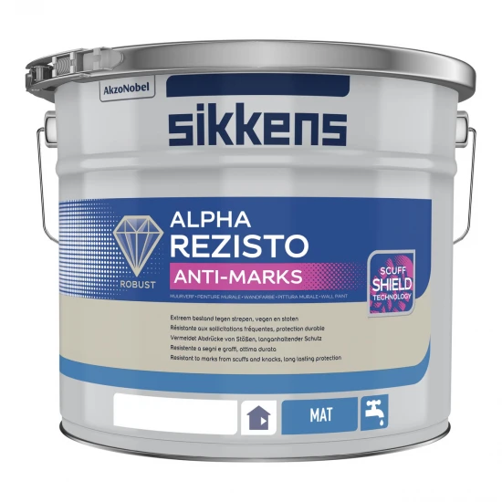 Sikkens Alpha Rezisto Anti Marks is een extreem goed te reinigen matte binnenmuurverf. Bestel voordelig bij Verfpoint.nl.