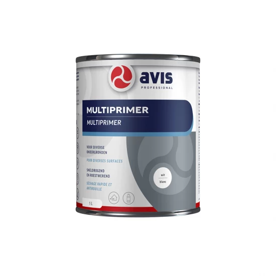 Avis Multiprimer, een sneldrogende hechtprimer geschikt voor diverse ondergronden. 