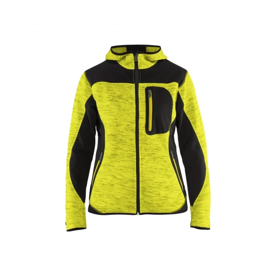 Blåkläder 4931 Dames gebreid vest met softshell materiaal en capuchon. Bestel direct online, en profiteer van hoge kortingen!