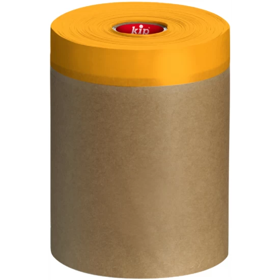 Bestel de Kip 348 Maskeerpapier met gele Washi-Tec tape voor het snel afplakken van bijvoorbeeld houten balken, vensterbanken of plinten. In verschillende breedtes leverbaar via Verfpoint.nl.