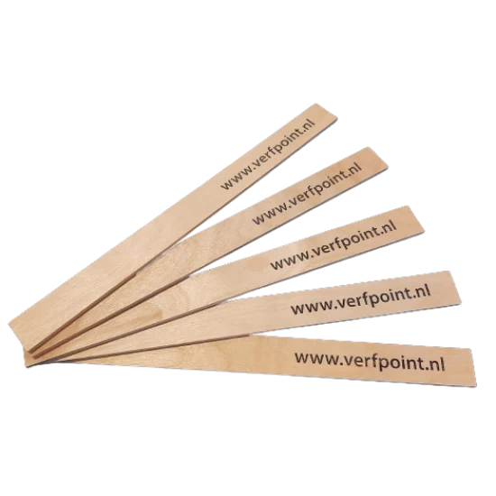 Gratis roerhoutje bij ieder verfkleur- en soort bij Verfpoint.nl. Extra roerhoutjes nodig? Bestel de roerhoutjes hier!