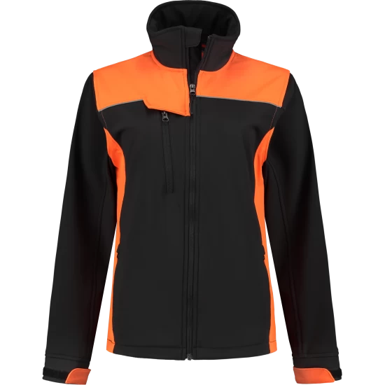 WorkWoman Softshell Jack - 25591 zwart/oranje